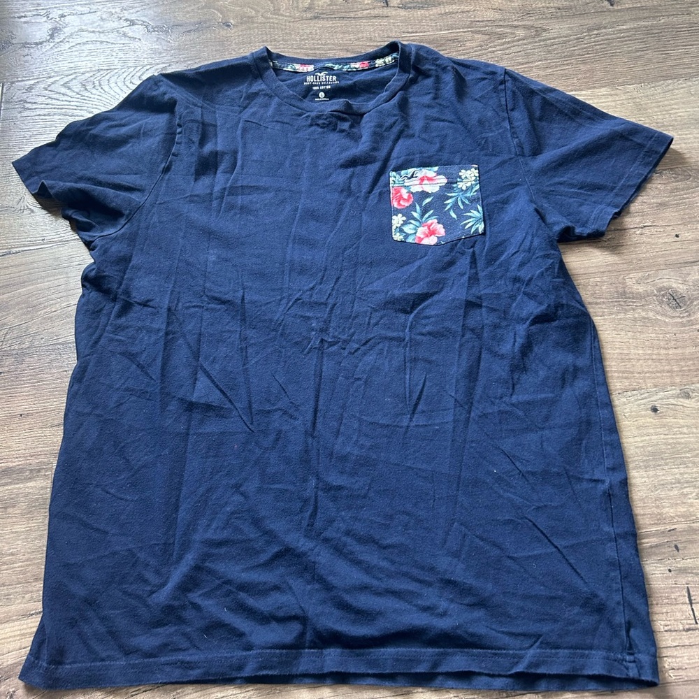 Hollister Blue Short Sleeve Tee Classic Crew Neck size large